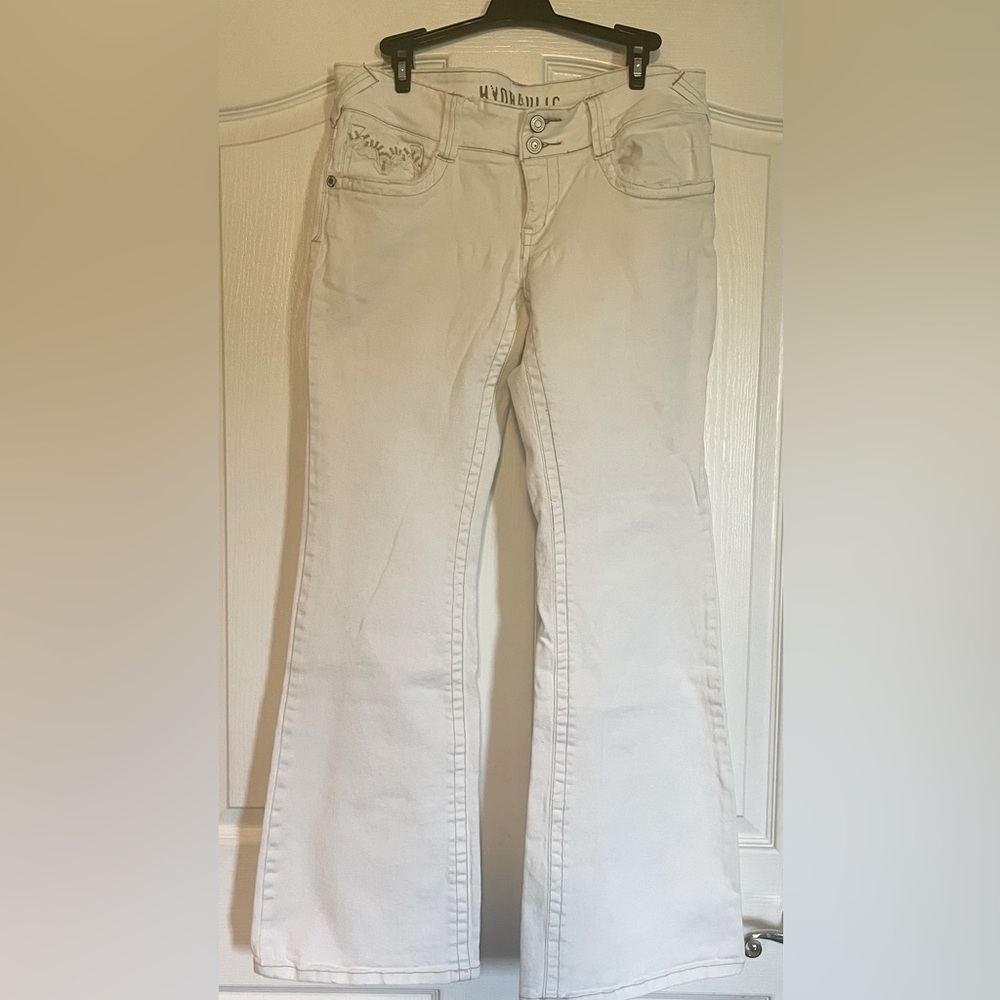 Hydraulic White with Tan Detailing Jeans